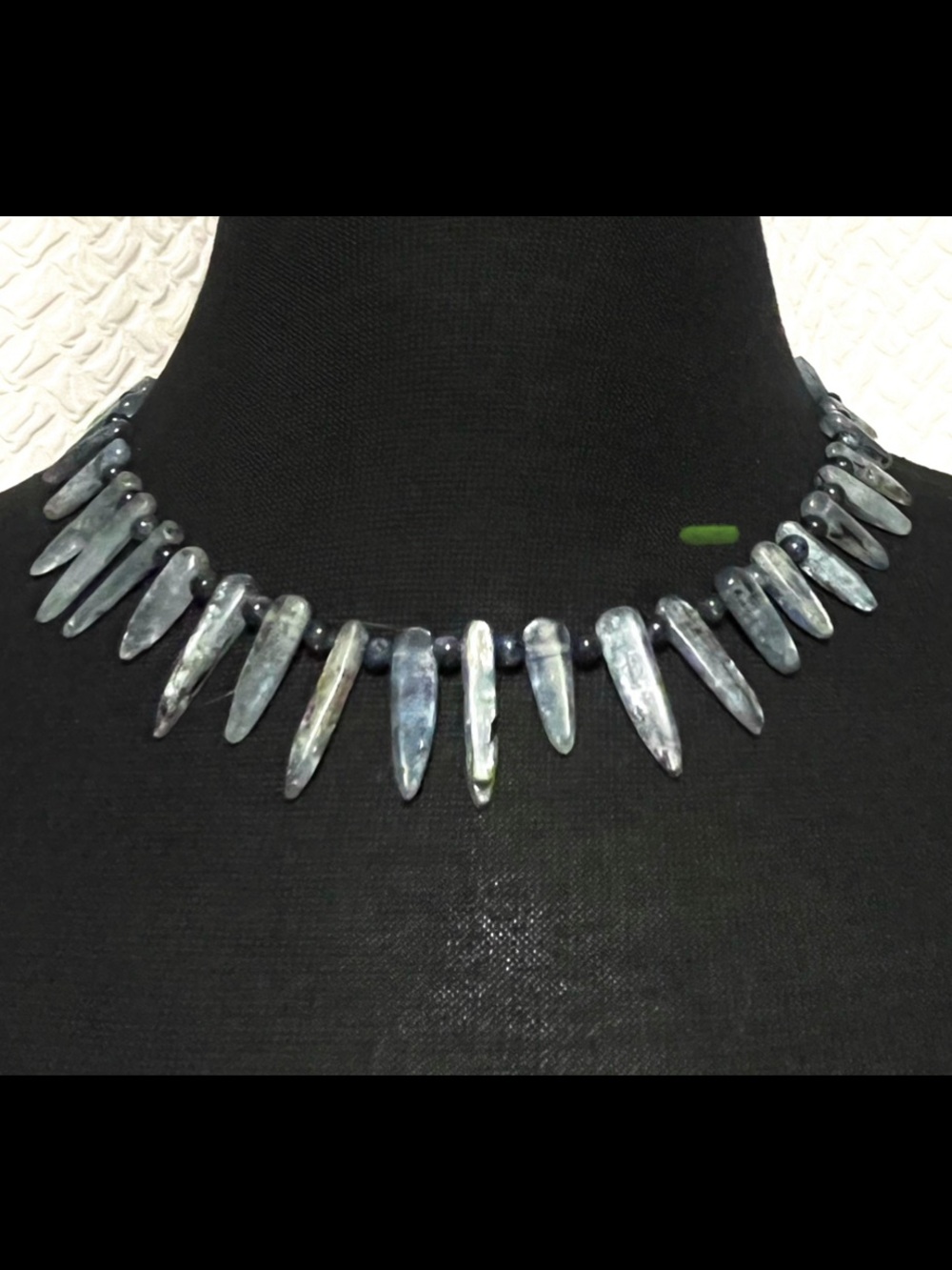 Natural Stone Kyanite Necklace magnet sterling silver magnetic clasp.